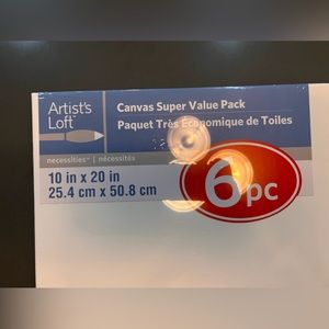 6 Pack Artists Loft 10 x 20 inch Canvases